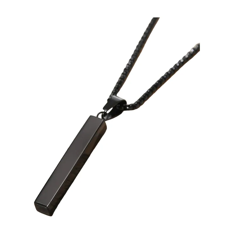 Geometrischer Stab-Anhänger mit Boxkette, Edelstahl