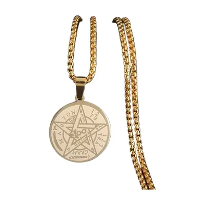 Tetragrammaton Pentagramm Anhänger mit Boxkette, Edelstahl