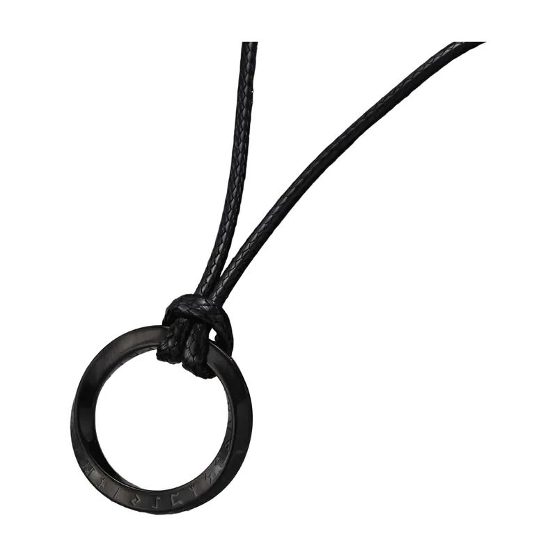 Pendentif Viking Mobius Circulaire avec Symboles, Acier Inoxydable