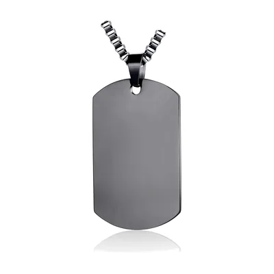 Dog Tag Anhänger mit passender Kette, Edelstahl