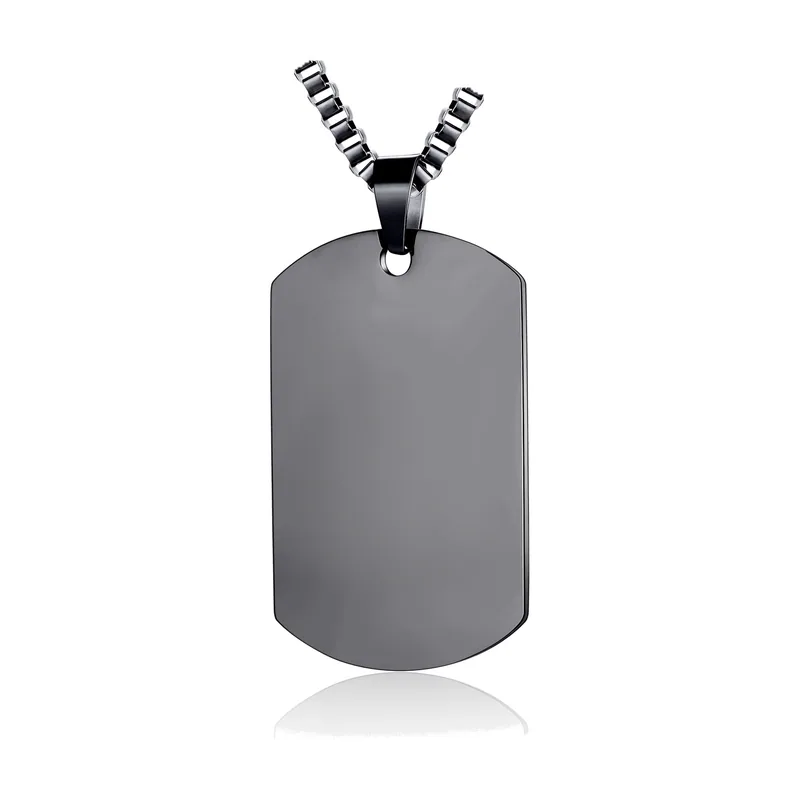 Collier Pendentif Dog Tag avec Chaîne, Acier Inoxydable