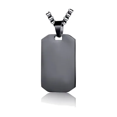Geometrischer Dog Tag Anhänger mit Kette, Edelstahl 316L