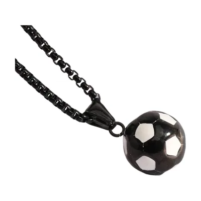 Fußball Anhänger mit passender Kette, Edelstahl