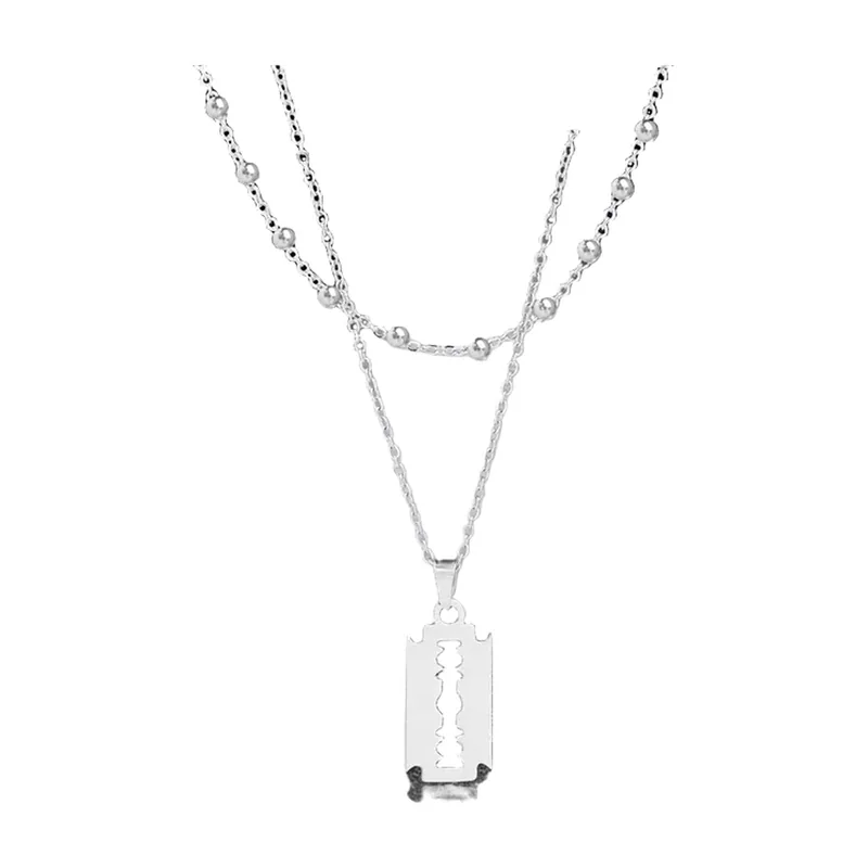 Rasiermesser-Anhänger mit Kette, 316L Edelstahl