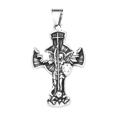 Erzengel Michael Kreuzanhänger mit Edelstahlkette