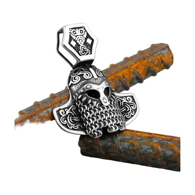 Viking Warrior Helmet Pendant with Stainless Steel Chain