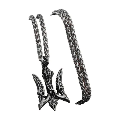 Poseidon Trident Pendant Necklace, 316L Stainless Steel