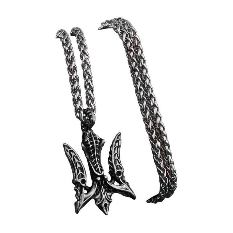 Poseidon Trident Pendant Necklace, 316L Stainless Steel