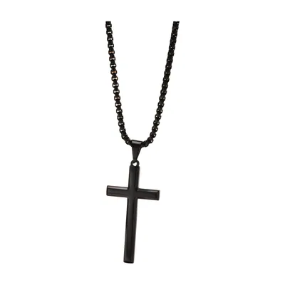 Colgante de Cruz con Cadena de Bolas, Acero Inoxidable