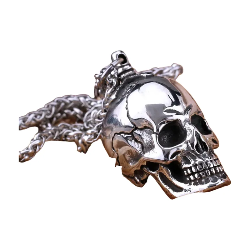 Collana con Pendente a Teschio e Catena, Acciaio Inossidabile 316L