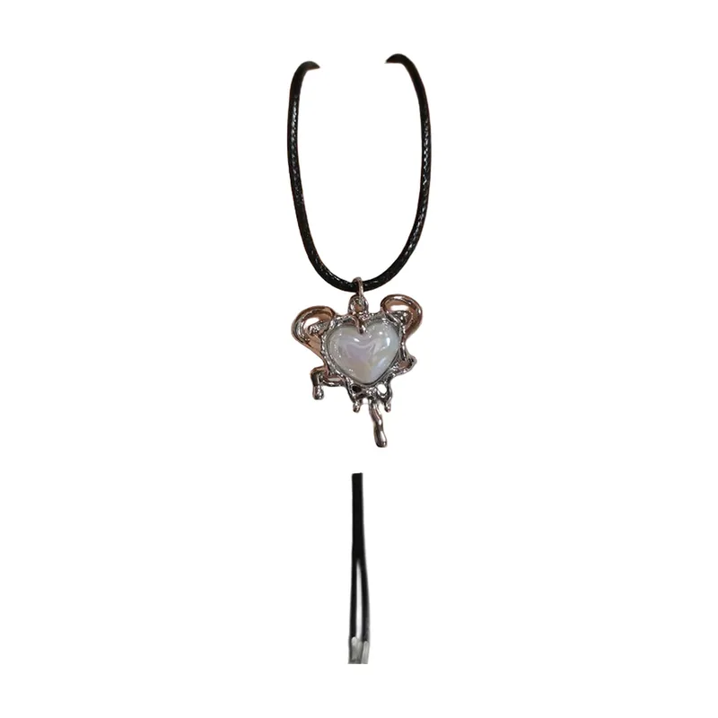 Collana con Pendente Sole e Pietra Bianca, Acciaio Inossidabile 316L