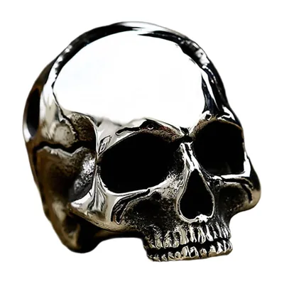 Totenkopf Anhänger mit Panzerkette, 316L Edelstahl