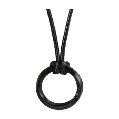 Pendente a nastro di Möbius con cordino nero, Acciaio Inossidabile