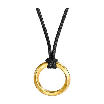 Ciondolo Mobius Loop con Cordino Nero, Acciaio Inossidabile