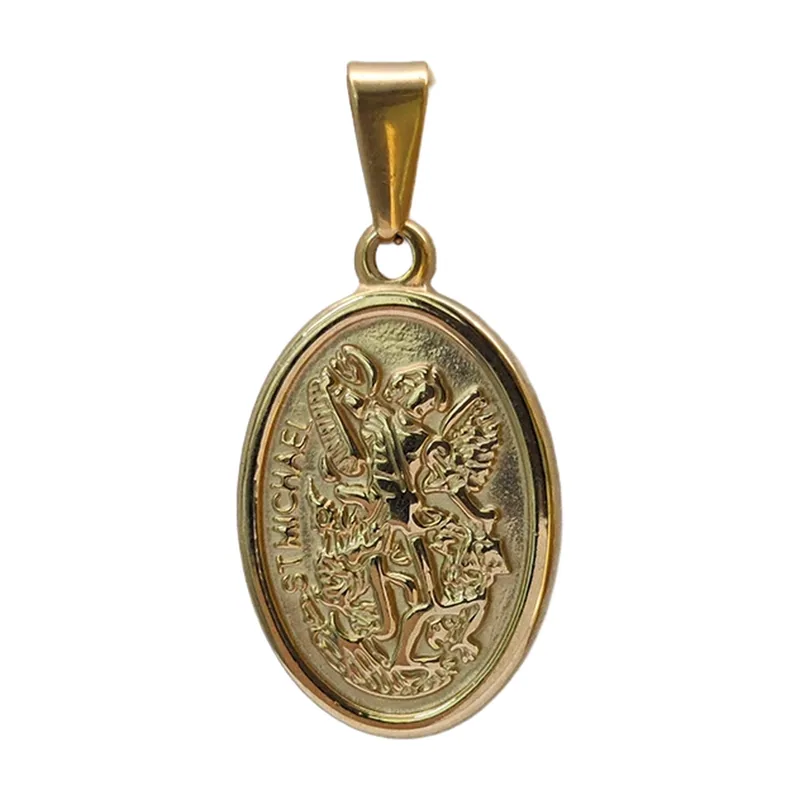 Collier Pendentif Saint Michel Archange, Acier Inoxydable