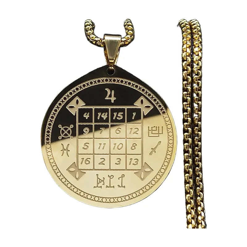 Siegel Salomos Anhänger mit Kordelkette, Edelstahl