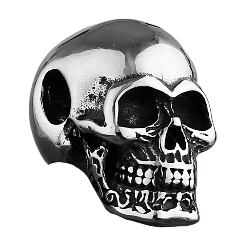 Colgante de Calavera con Cadena Curb, Acero Inoxidable 316L