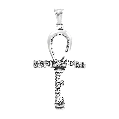 Ankh-Kreuz Anhänger mit Horus-Auge, Edelstahl