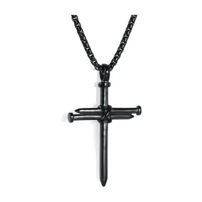 Colgante de Cruz de Clavos con Cadena, Acero Inoxidable 316L