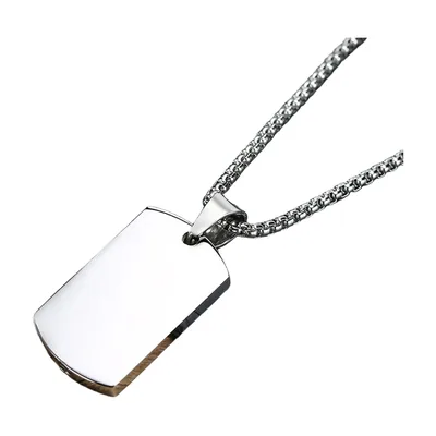 Collar con Colgante Dog Tag y Cadena, Acero Inoxidable