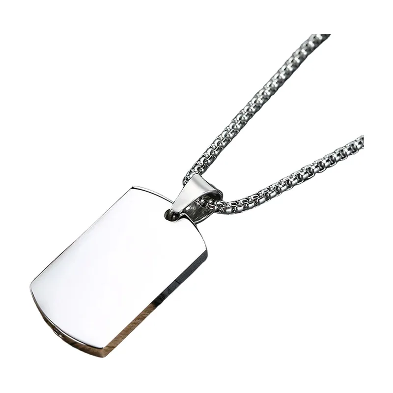 Collar con Colgante Dog Tag y Cadena, Acero Inoxidable