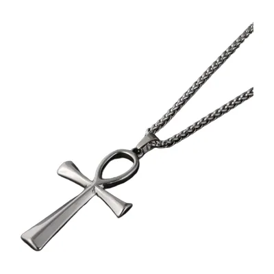 Ankh Kreuz Anhänger mit Panzerkette, Edelstahl