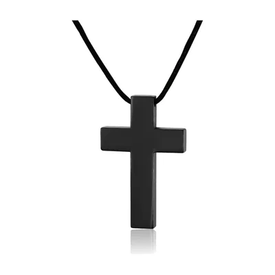 Collar con Colgante de Cruz Pulida, Acero Inoxidable