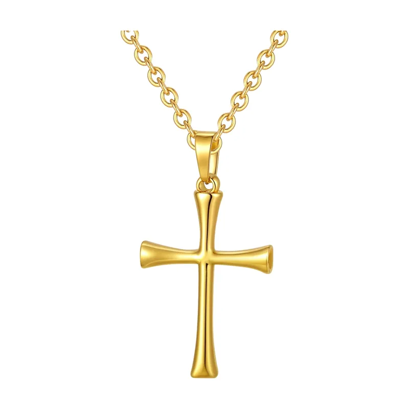 Collier Pendentif Croix avec Chaîne, Acier Inoxydable