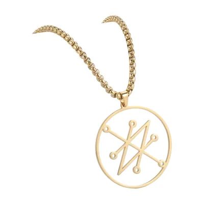 Collana con Pendente Leone e Corona, Acciaio Inossidabile 316L