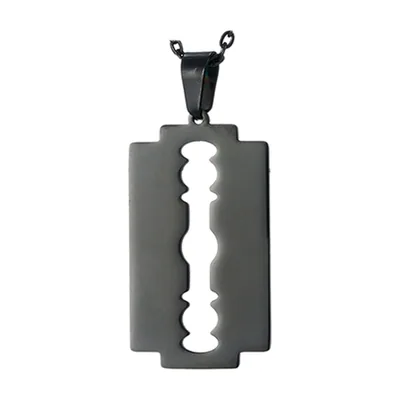 Colgante de Cuchilla de Af afeitar con Cadena, Acero Inoxidable 316L