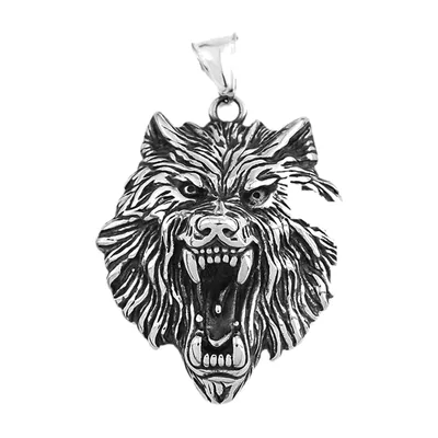 Fenrir Wolf Anhänger Kette, Wikinger Mythologie, Edelstahl