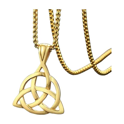 Keltischer Trinity Knot Anhänger mit Boxkette, Edelstahl