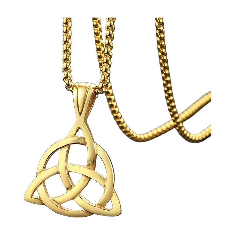 Keltischer Trinity Knot Anhänger mit Boxkette, Edelstahl