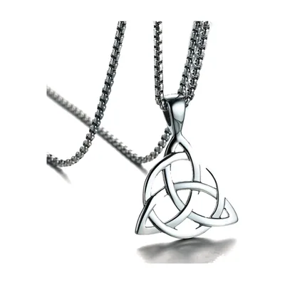 Keltischer Trinity-Knoten Anhänger mit Boxkette, Edelstahl