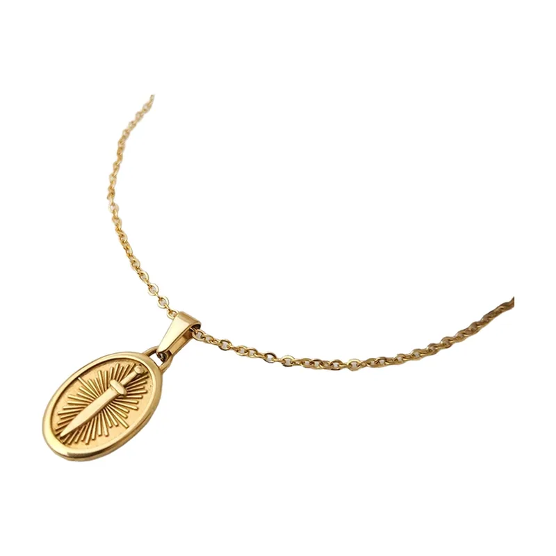 Collana con Pendente a Spada e Catena, Acciaio Inossidabile