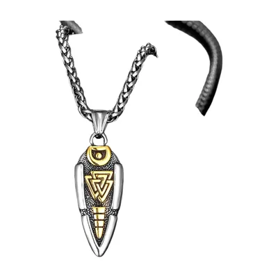 Colgante Lanza de Odín Gungnir con Valknut, Acero Inoxidable