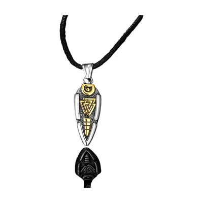 Colgante Punta de Lanza Gungnir de Odín con Valknut, Acero Inoxidable
