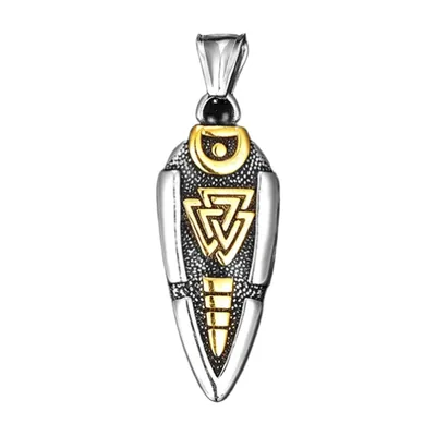 Colgante Gungnir la Lanza de Odín con Valknut, Acero Inoxidable
