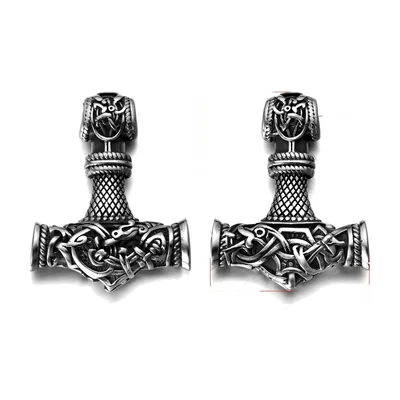 Colgante de Hacha Vikinga con Runas Nórdicas, Acero Inoxidable