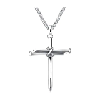 Collier Pendentif Croix d'Épées, Acier Inoxydable 316L