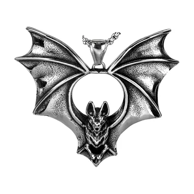 Fledermaus Anhänger mit Boxkette, Edelstahl