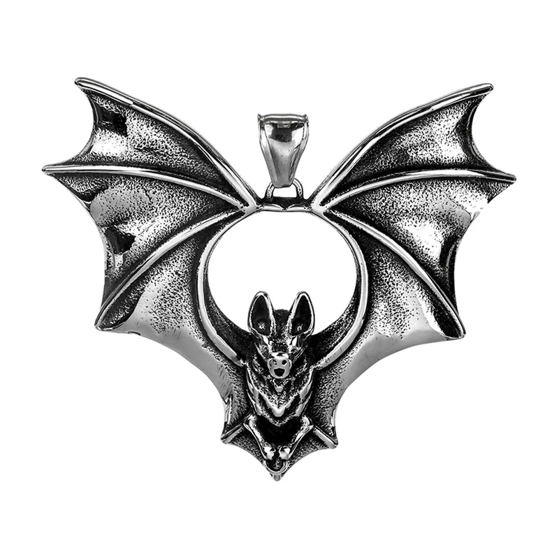 Collana con Pendente a Pipistrello e Catena, Acciaio Inossidabile