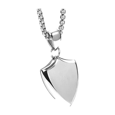 Collier avec Pendentif Bouclier, Acier Inoxydable 316L