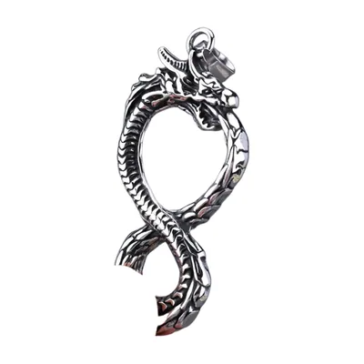 Collana con Pendente Drago Ouroboros, Acciaio Inossidabile