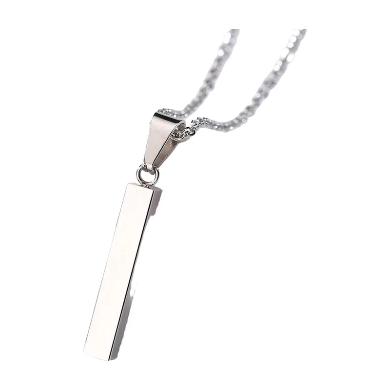 Quadratischer Stab-Anhänger Kette, 316L Edelstahl