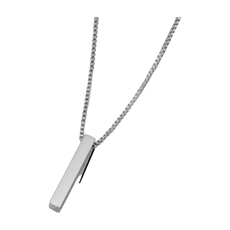 Collar con Colgante de Barra Cuadrada, Acero Inoxidable 316L