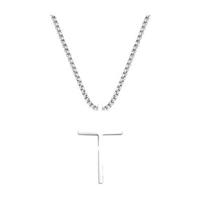 Collana con Pendente a Croce e Catena, Acciaio Inox 316L