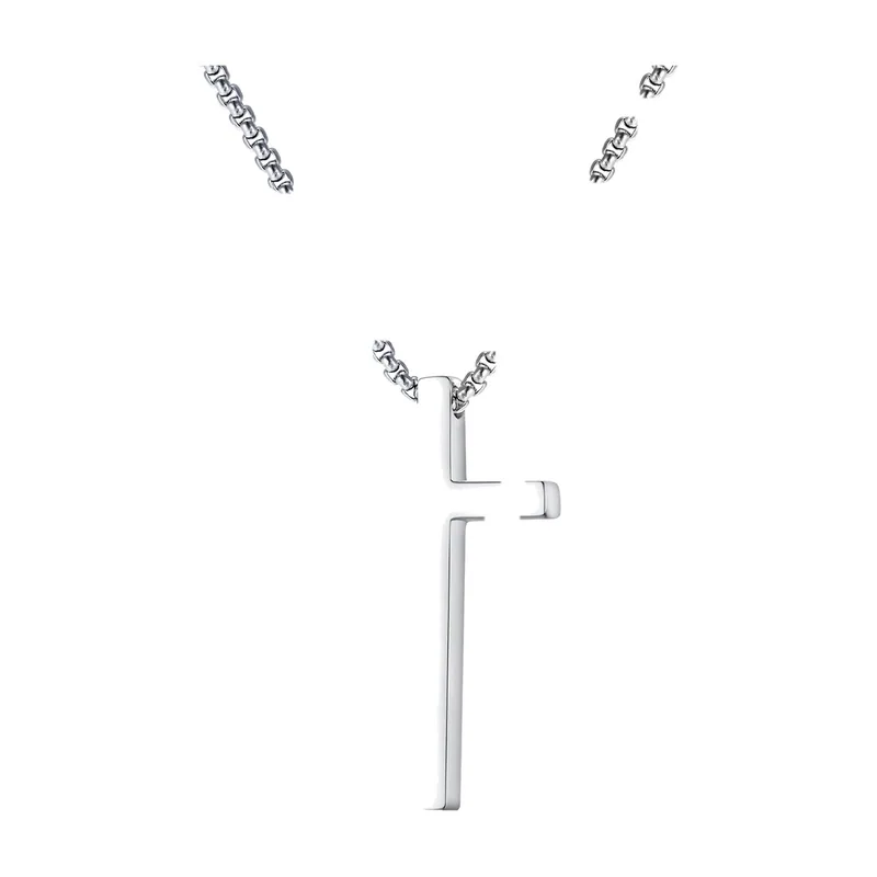 Collier Pendentif Croix avec Chaîne, Acier Inoxydable