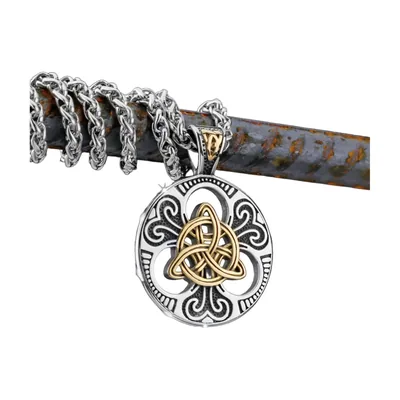 Nordic Triquetra Knot Pendant with Rope Chain, Stainless Steel