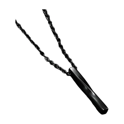 Collana con Pendente Geometrico Quadrato a Spirale, Acciaio Inossidabile